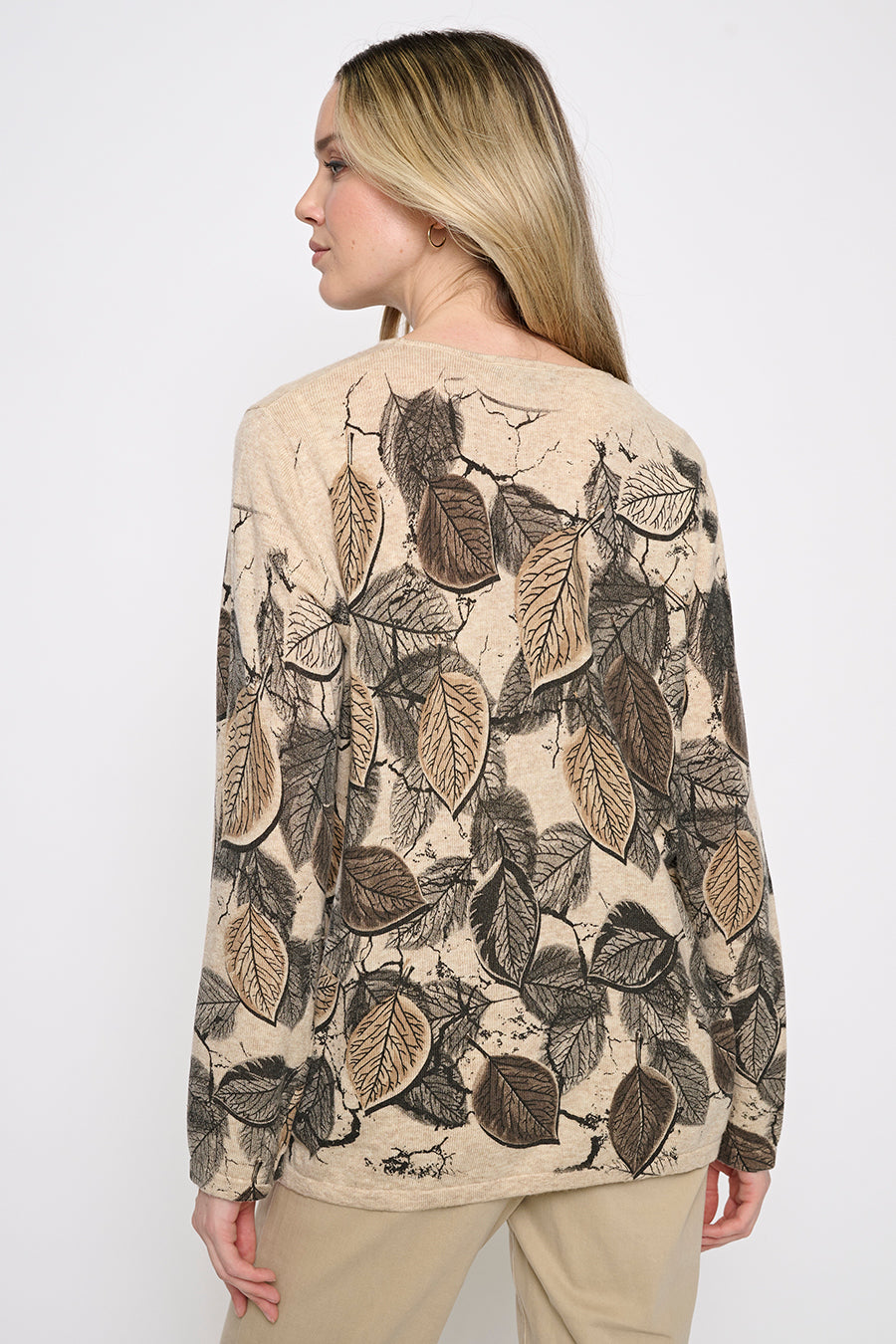 Leaf Print Top Back View