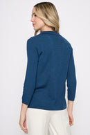 Johnny Collar Top with Metal Buttons Back View
