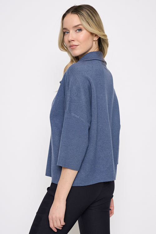 Half Zip Top with Pockets Back View