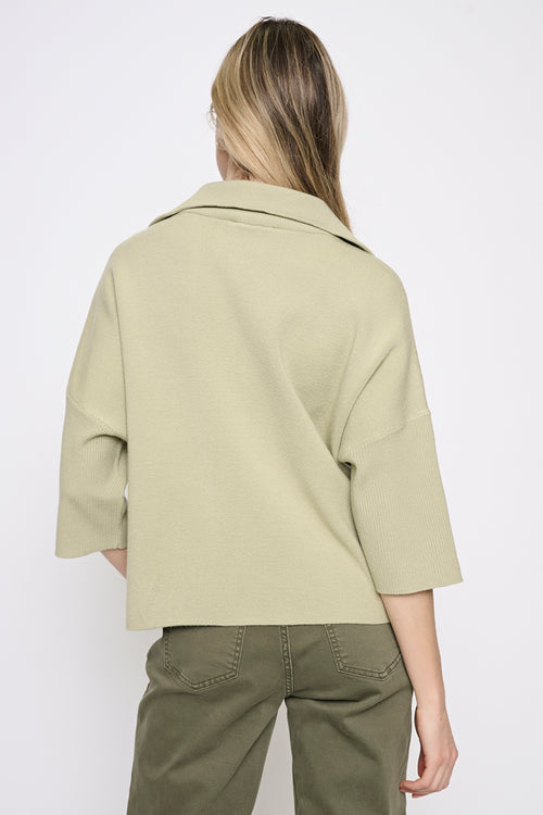 Half Zip Top with Pockets Back View