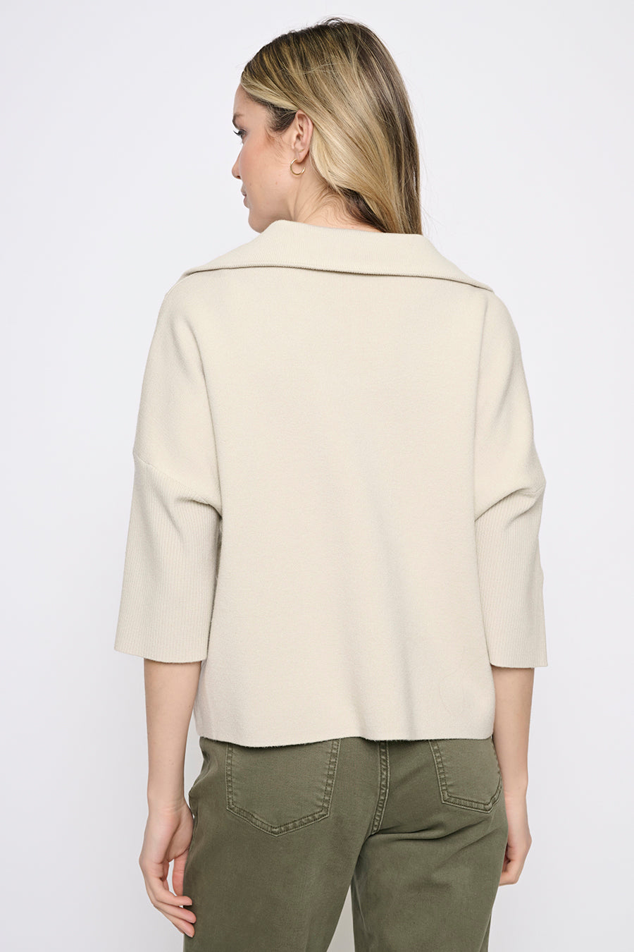 Half Zip Top with Pockets Back View