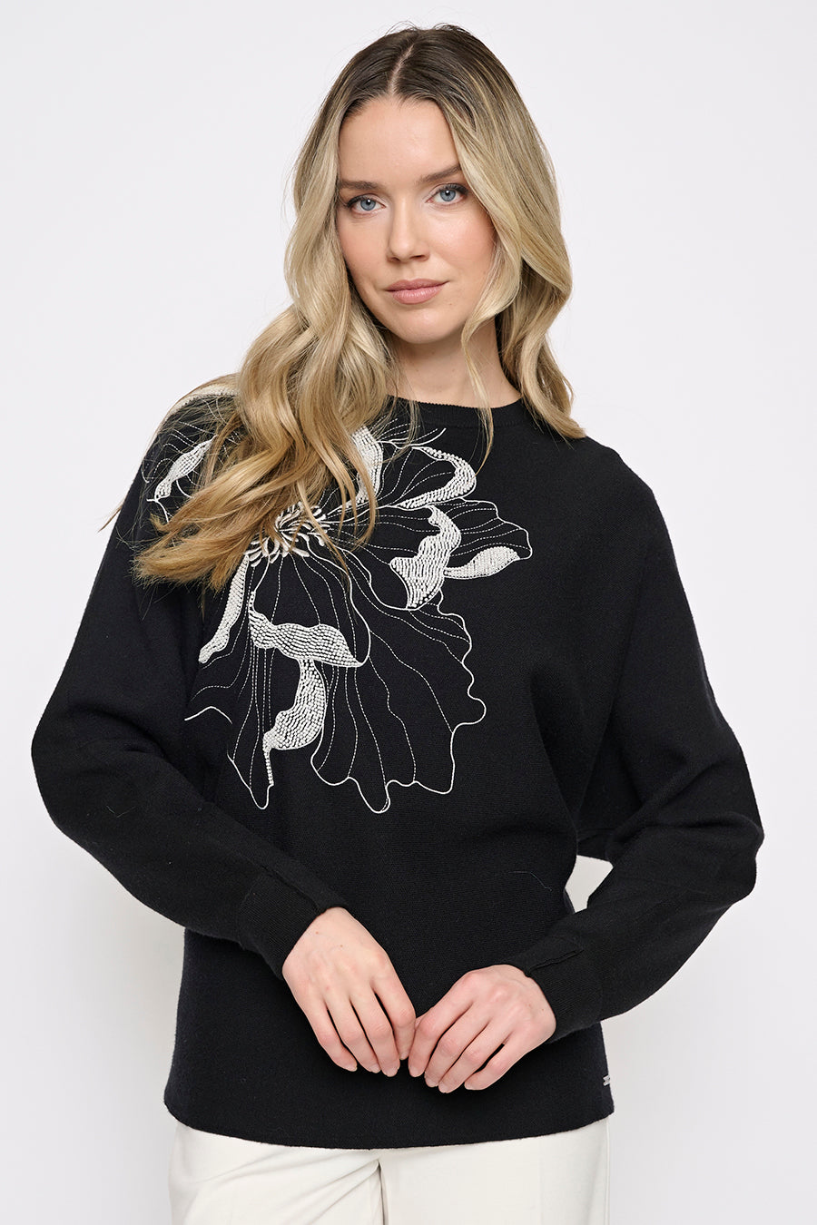 Embellished Floral Top Front View