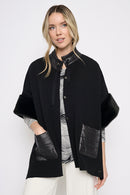 Fur Trim Poncho Front View