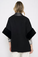 Fur Trim Poncho Back View