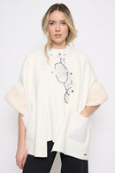 Fur Trim Poncho Front View