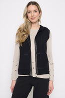 Zip-Trim Vest with Hood Front View