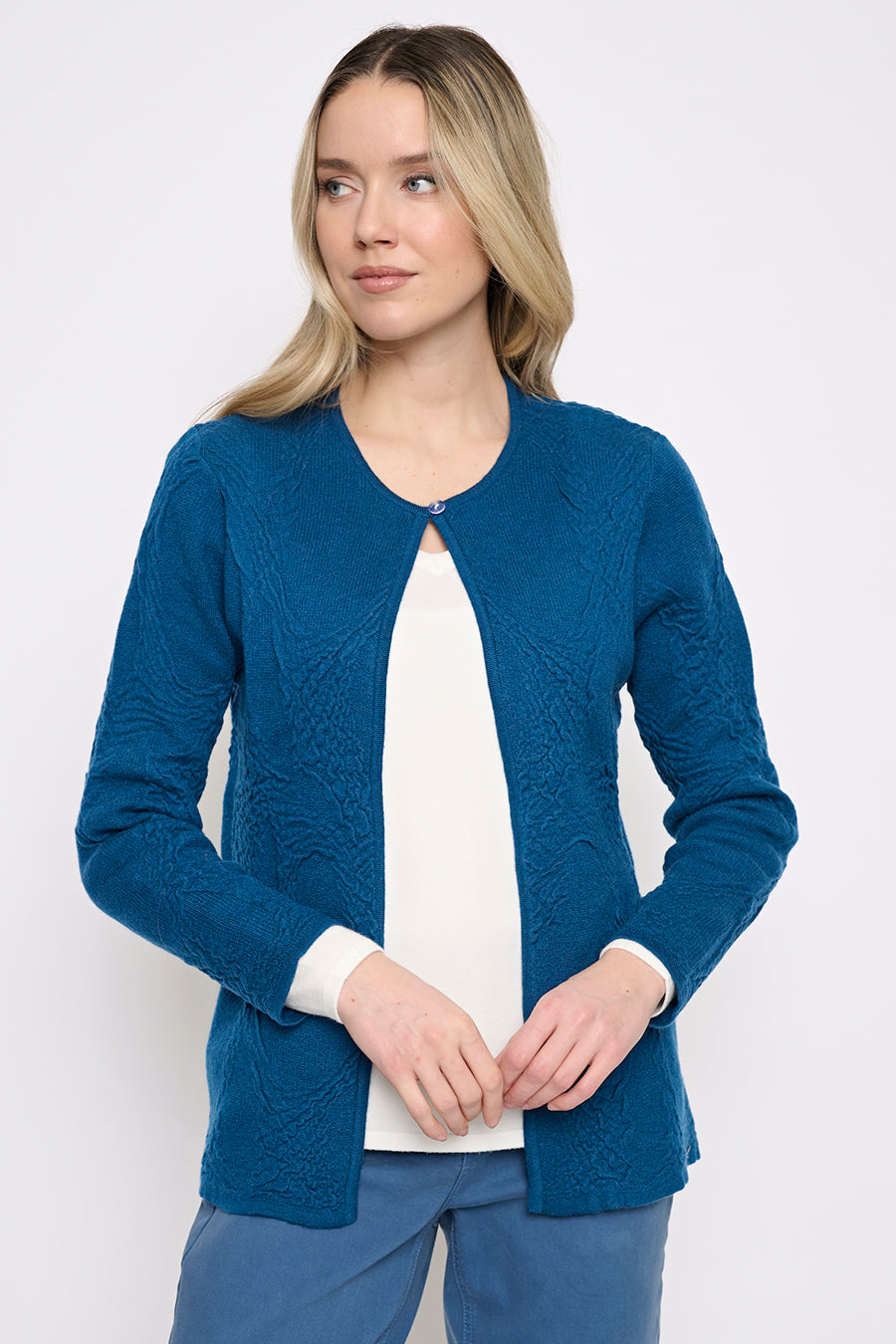 Textured Crew-Neck Jacket