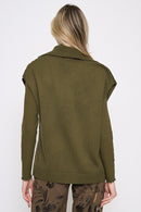 Zip-Front Short-Sleeves Jacket Back View
