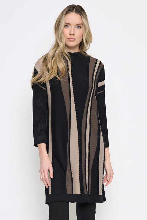 High Collar Tunic Dress Front View