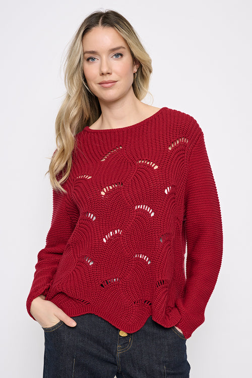 Scalloped Hem Top Front View