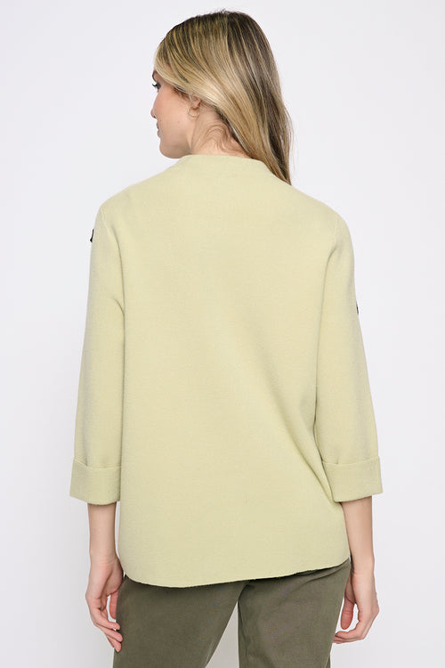 Funnel Neck Soutache Top Back View