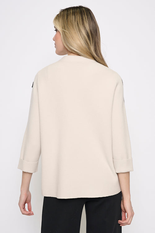 Funnel Neck Soutache Top Back View