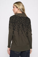 Split Collar Printed Top Back View