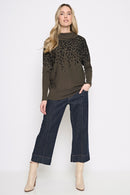 Split Collar Printed Top Full Length