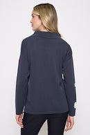 Polka Dot Drawstring Neck Top Back View