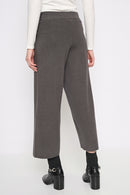 Wide-Leg Ankle-Length Knit Pants
