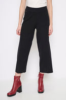 Wide-Leg Ankle-Length Knit Pants Front View
