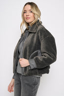 Polyurethane Trimmed Sherpa Jacket Side View