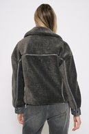 Polyurethane Trimmed Sherpa Jacket Back View