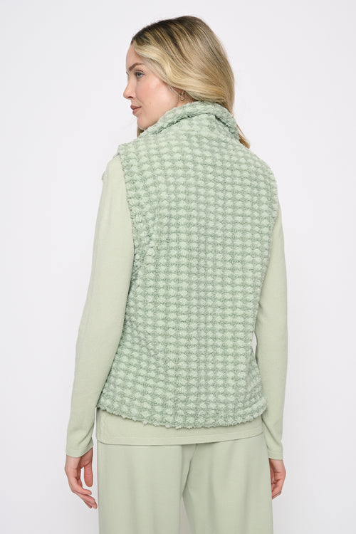 Faux Fur Vest With Drawstrings Back View