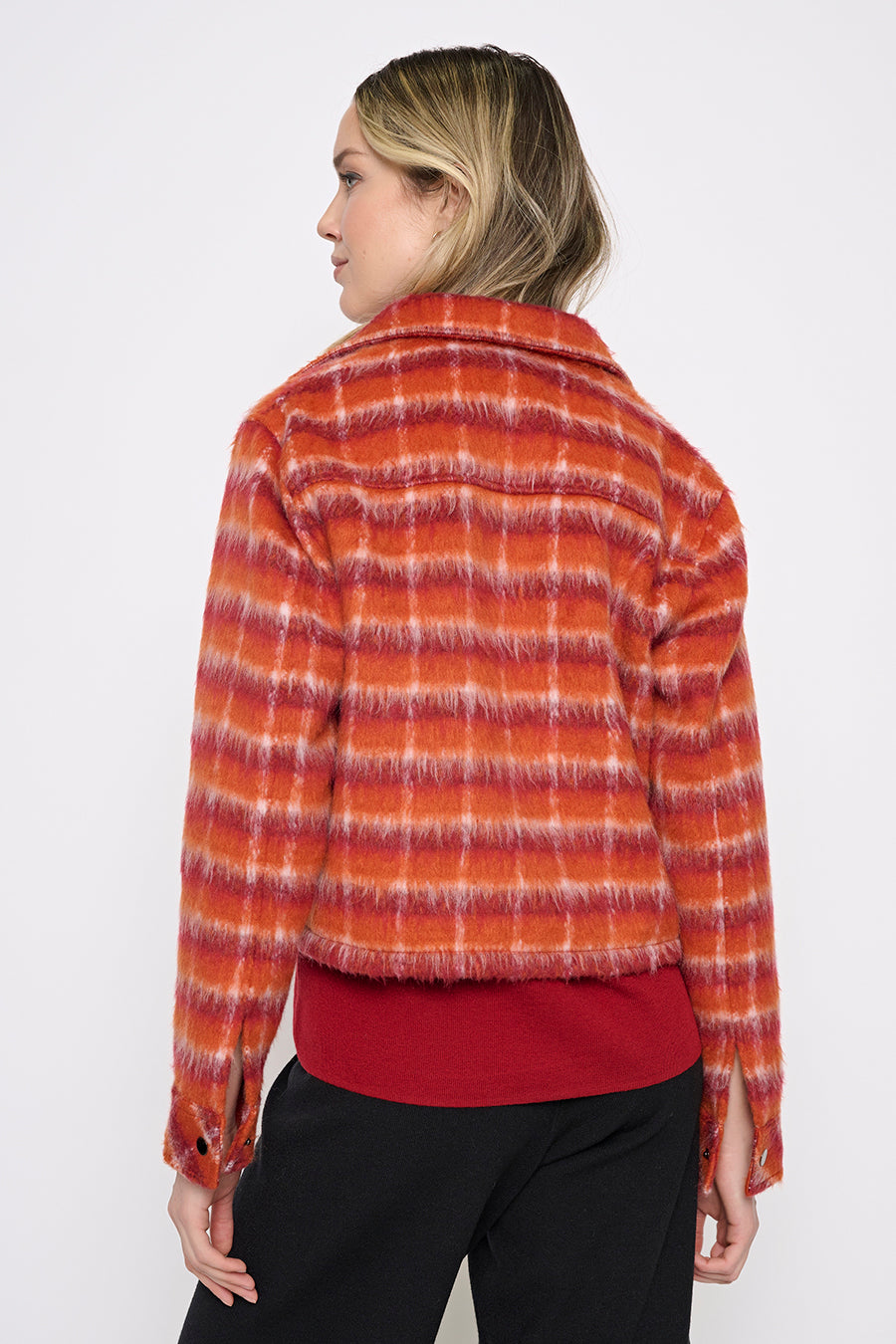 Button-Front Short Jacket Back View