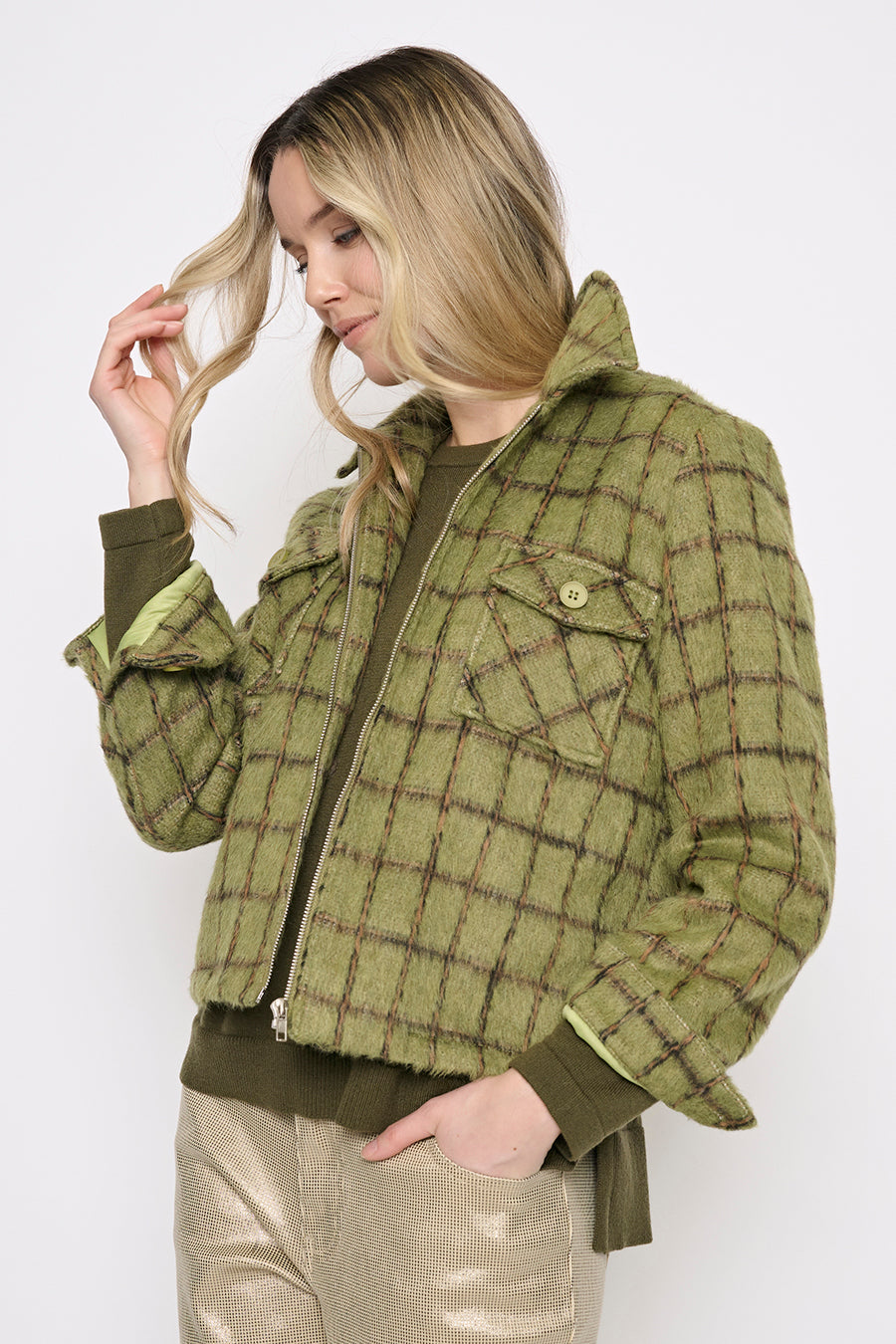 Zip-Front Short Jacket Side View