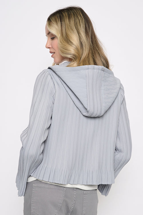 Zip-Front Pleated Jacket Back View