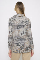 Draped Neck Soutache Embellished Top