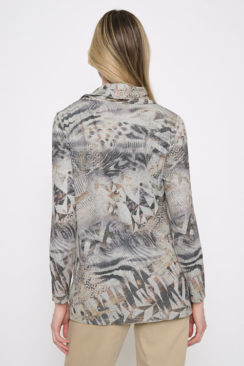 Draped Neck Soutache Embellished Top
