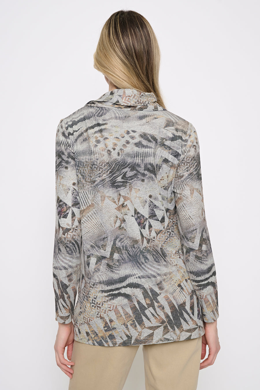 Draped Neck Soutache Embellished Top