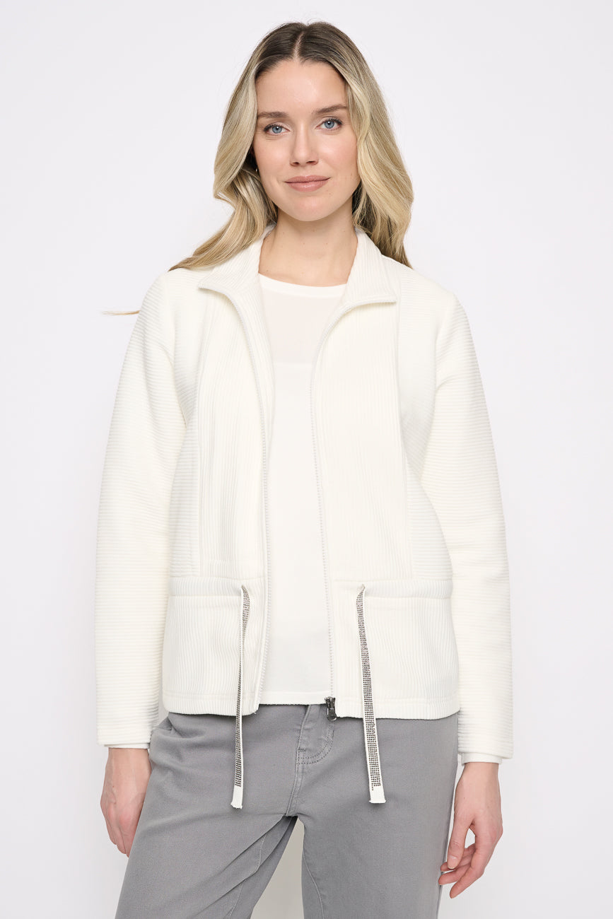Zip-Front Drawstring Waist Jacket