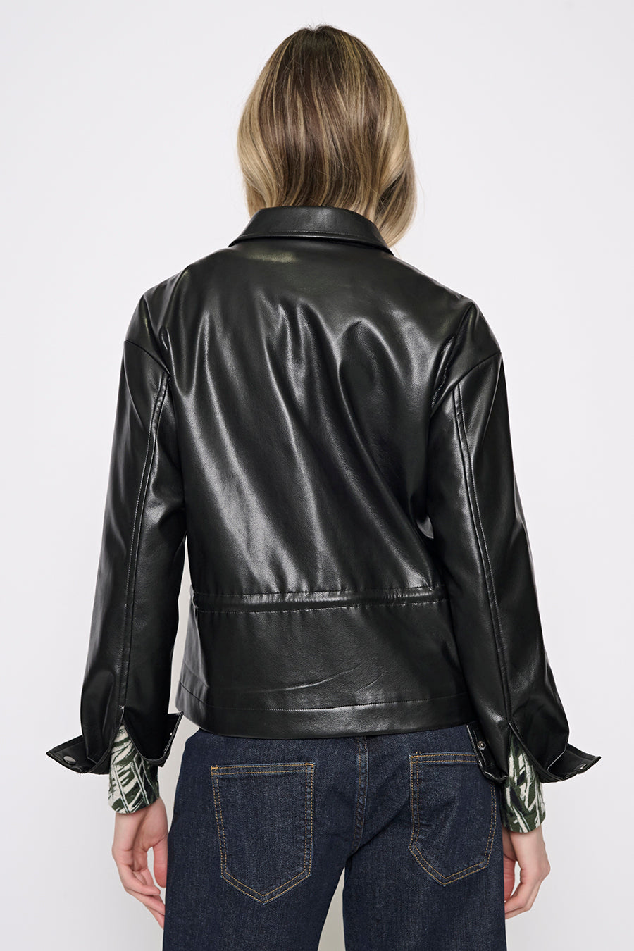 Zip-Front Soft Polyurethane Jacket Back View