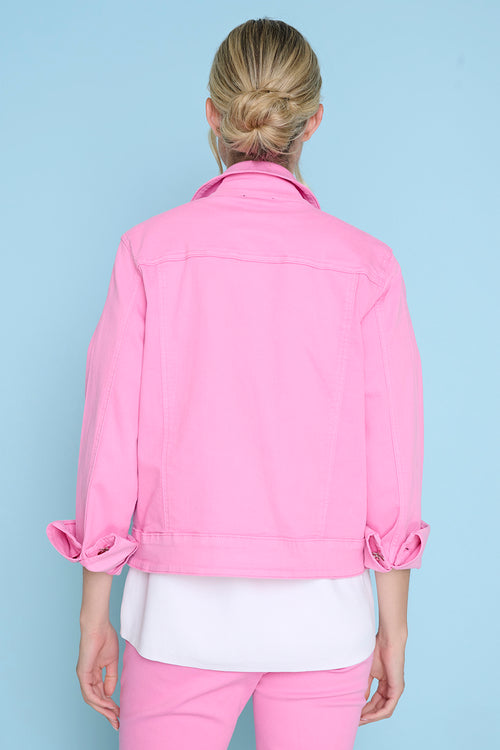 Flower Button Denim Jacket