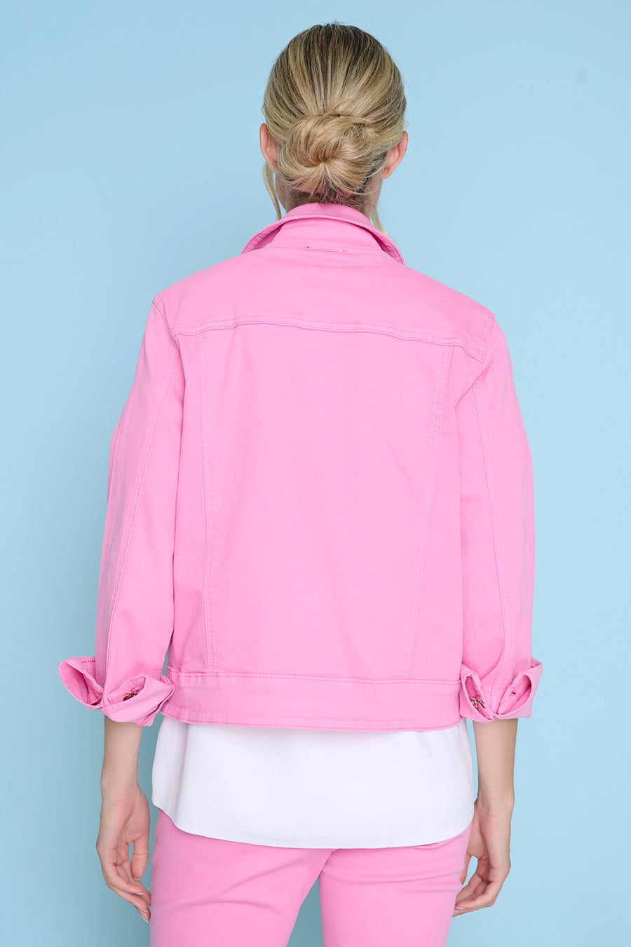 Flower Button Denim Jacket