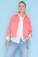 Flower Button Denim Jacket