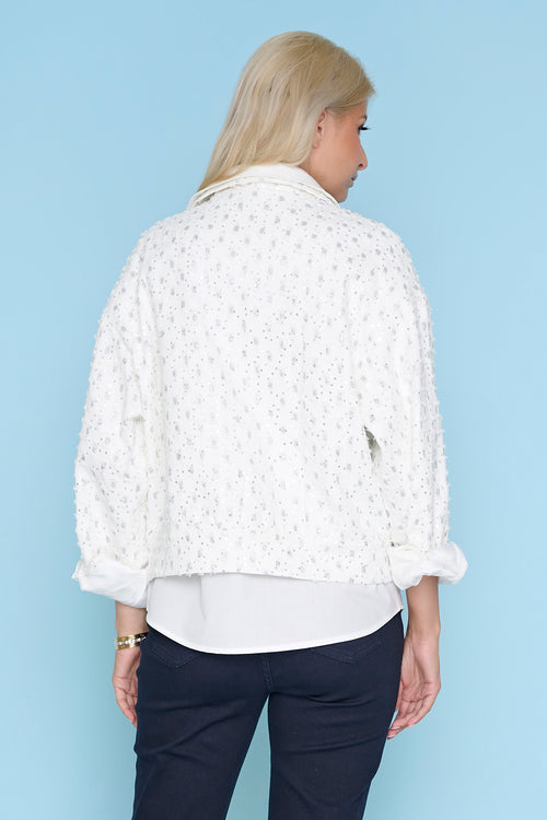 Sequined Embellished Denim Jacket Back View