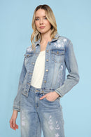 Embellished Denim Jacket Front View