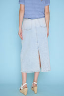 Rhinestone Denim Long Skirt Back View