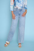 Glitter Wide-Leg Regular Length Jeans Front View