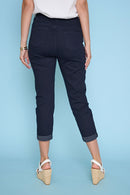 Cuffed Cropped Jeans Back View