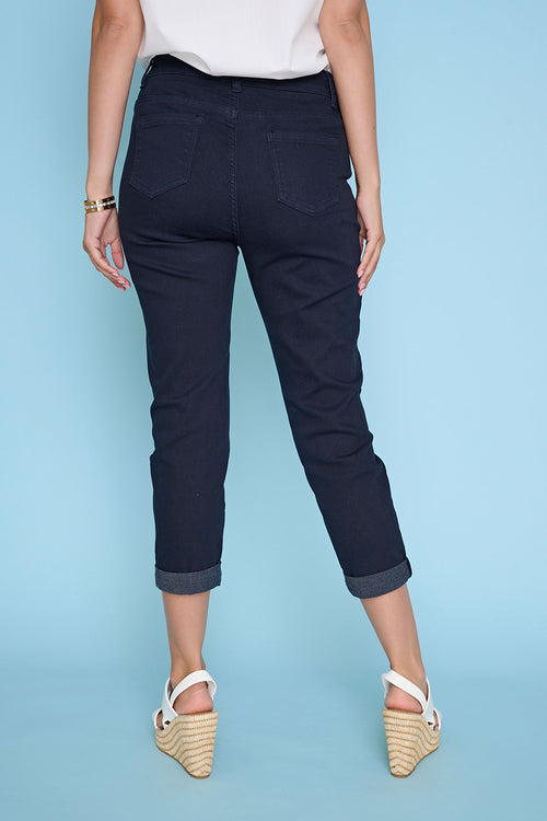 Cuffed Cropped Jeans Back View