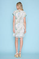 V-Neck Printed Lace Dress