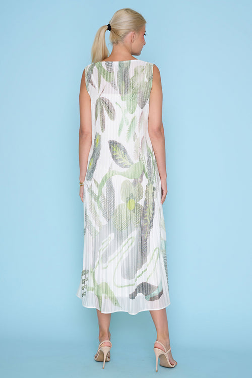 Sleeveless Pleated Long Dress