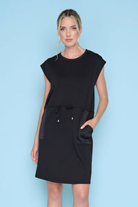 Sleeveless Drawstring Waist Dress