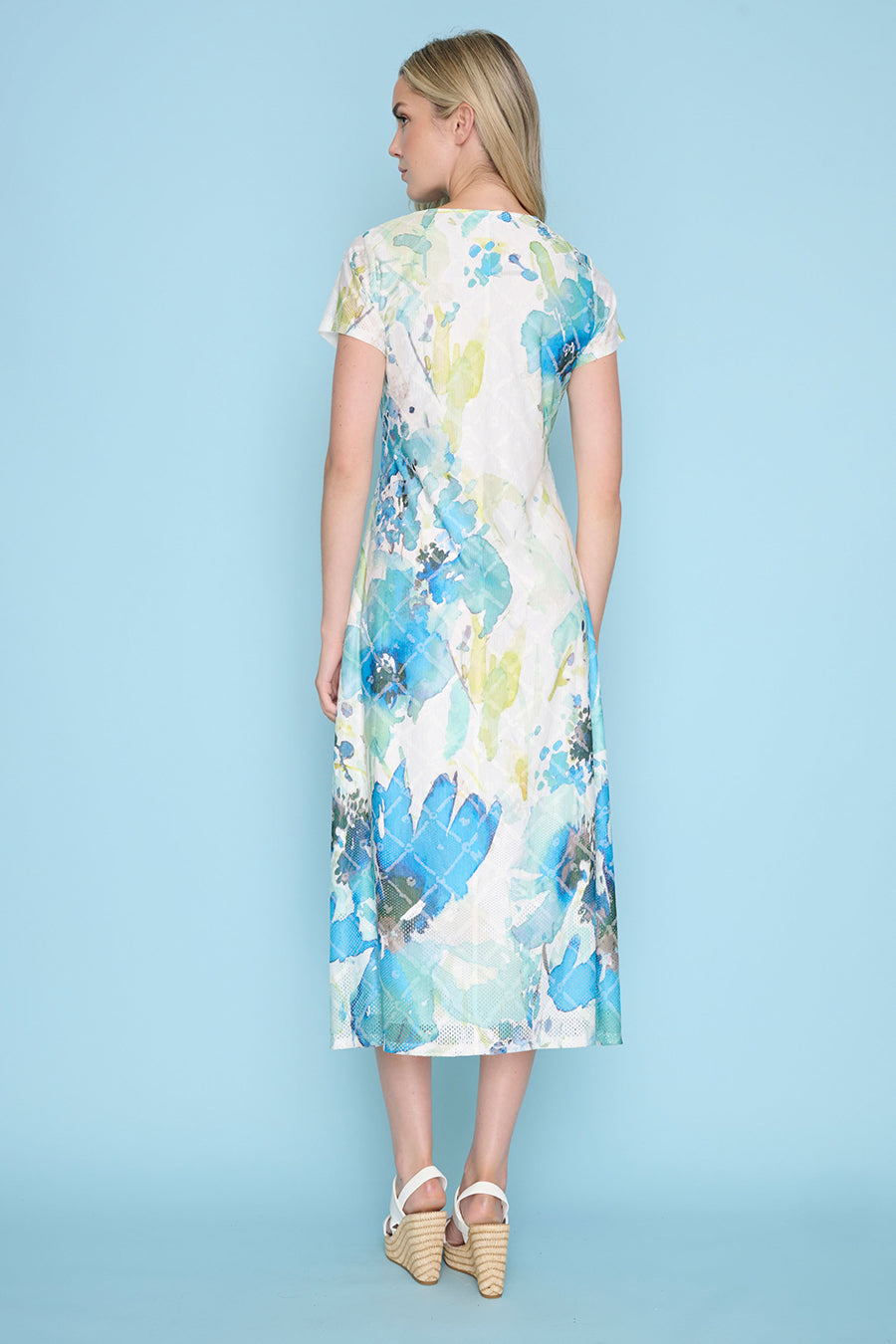 Cap Sleeve Printed Long Dress