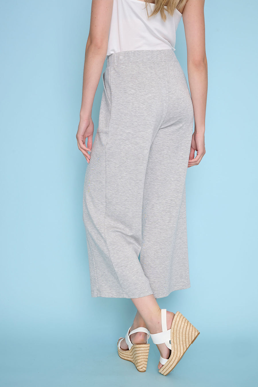 Tencel Scuba Wide-Leg Cropped Pants