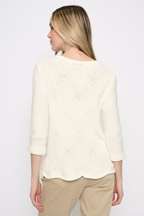 Curved Hem Knit Top Back View