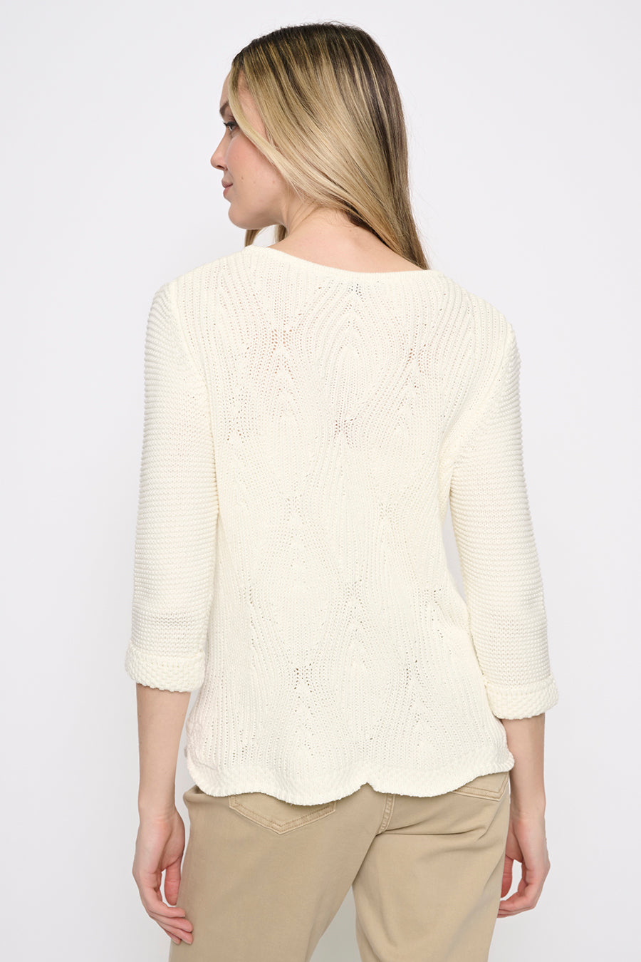 Curved Hem Knit Top Back View
