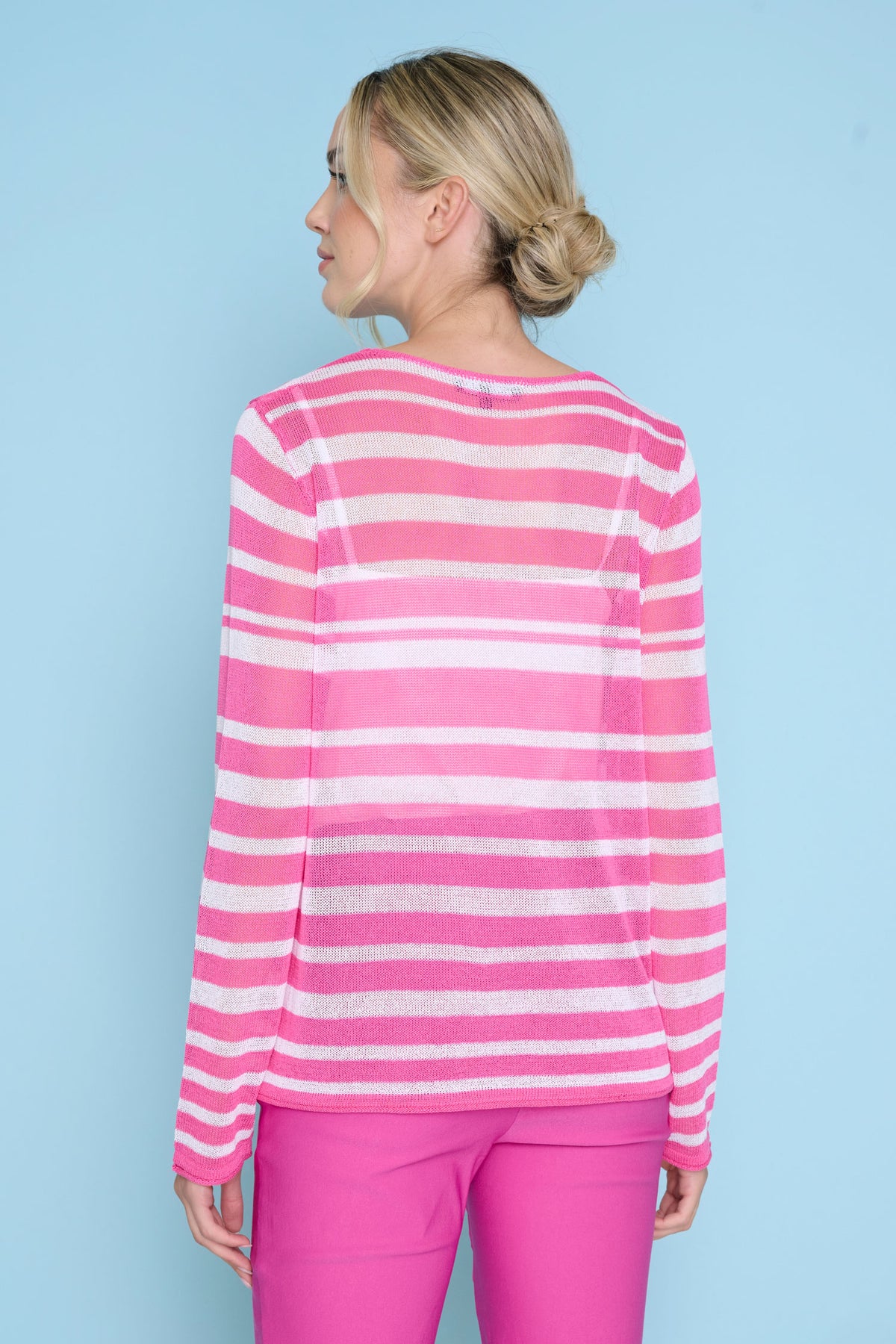 Stripe Heart Knit Top