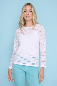 3/4 Sleeve Open Knit Top